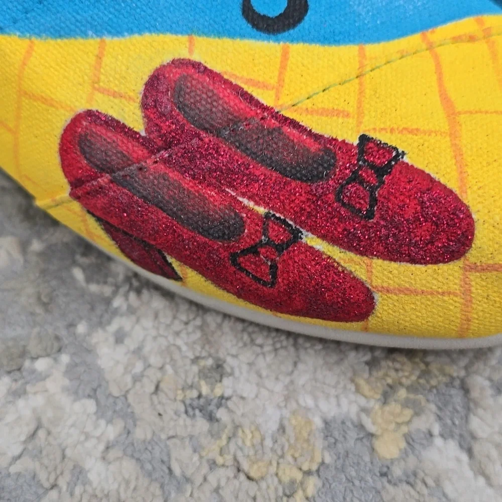 TOMS Wizard of Oz Slip-Ons  Alpargata Custom Painted Size 7.5 - Picture 10 of 14